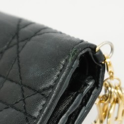 クリスチャン・ディオール(Christian Dior) クリスチャンディオール 財布 カナージュ レザー ブラック シャンパンレディース