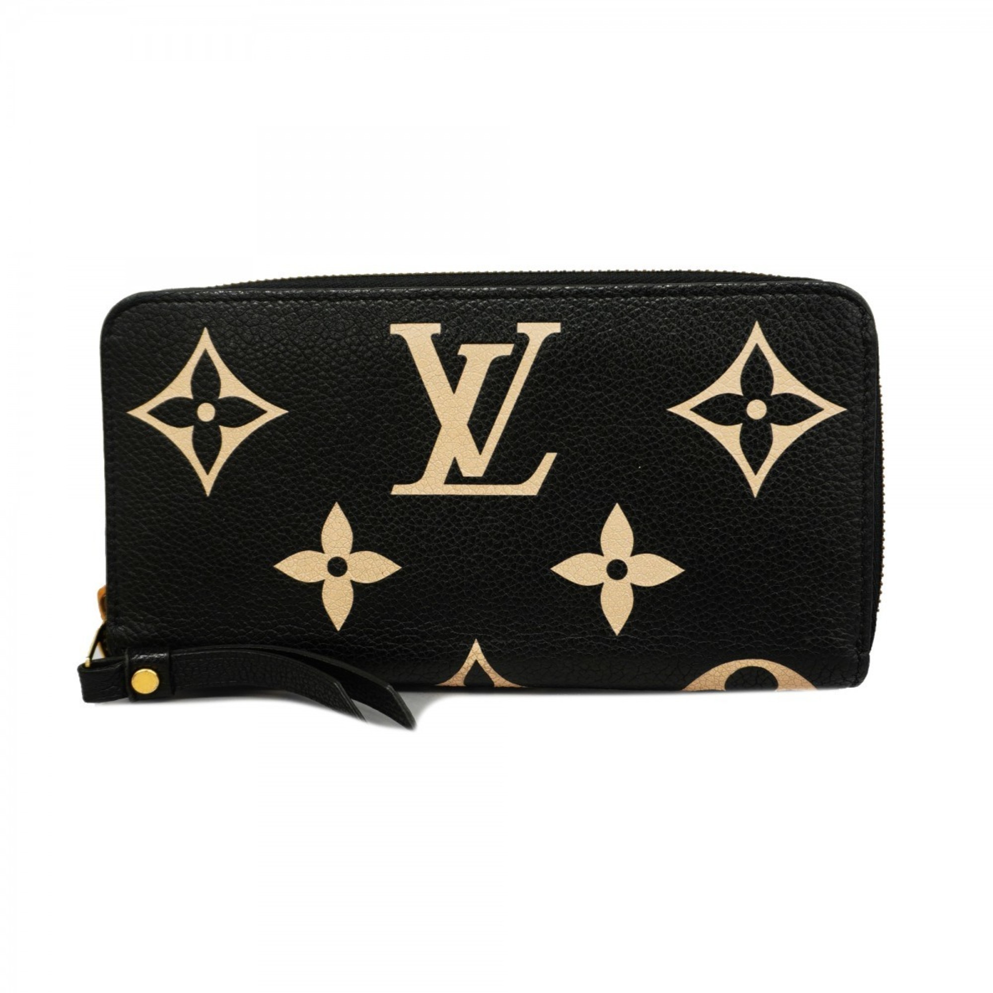 ルイ・ヴィトン(Louis Vuitton) ルイ・ヴィトン 長財布 モノグラム・アンプラント バイカラー ジッピーウォレット M80481 ブラック ベージュレディース