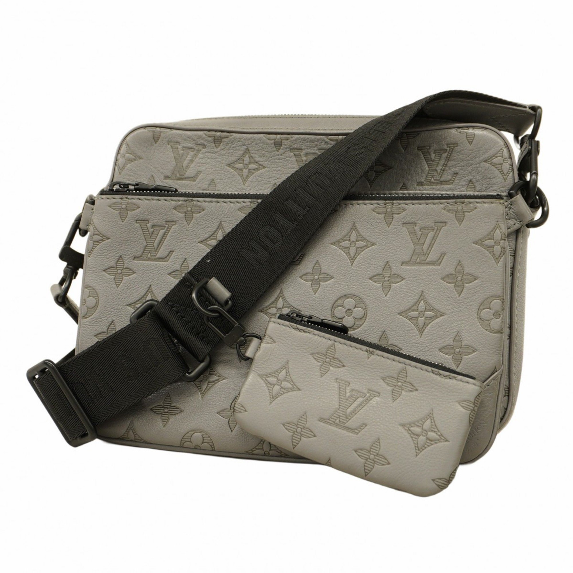 ルイ・ヴィトン(Louis Vuitton) ルイ・ヴィトン ショルダーバッグ モノグラム・シャドウ トリオ M46603 グレー ブラックメンズ