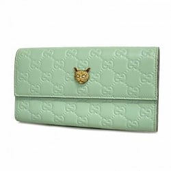 グッチ(Gucci) グッチ 長財布 グッチシマ キャット 548055 レザー グリーン レディース