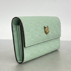 グッチ(Gucci) グッチ 長財布 グッチシマ キャット 548055 レザー グリーン レディース