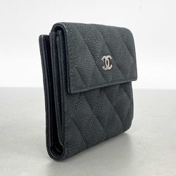 シャネル(Chanel) シャネル 財布 マトラッセ キャビアスキン ブラック レディース