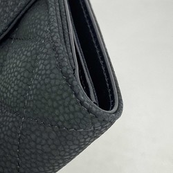 シャネル(Chanel) シャネル 財布 マトラッセ キャビアスキン ブラック レディース