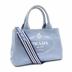 プラダ(Prada) レディース キャンバス トートバッグ ライトブルー