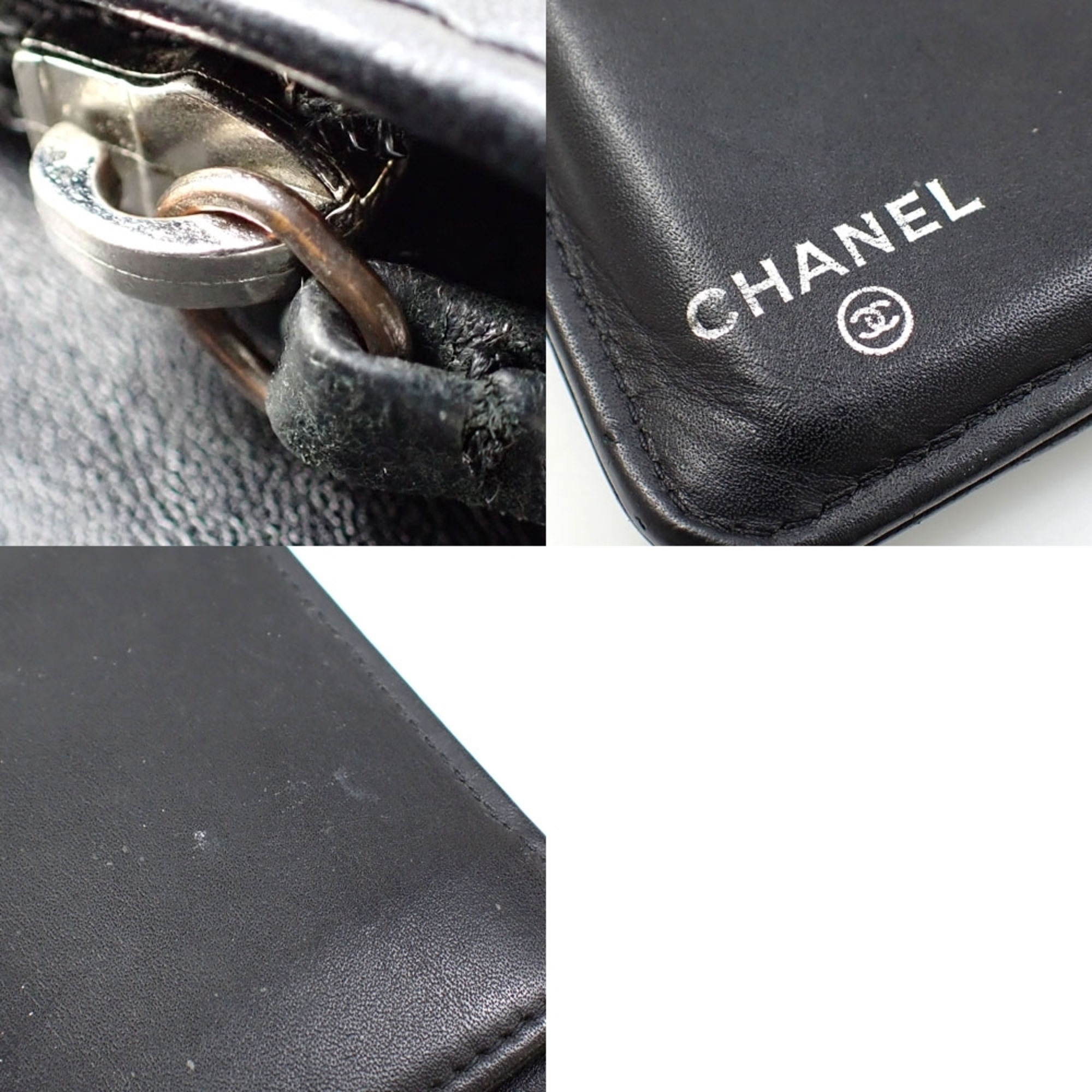 シャネル(Chanel) レディース キャビアスキン 長財布（二つ折り） ブラック