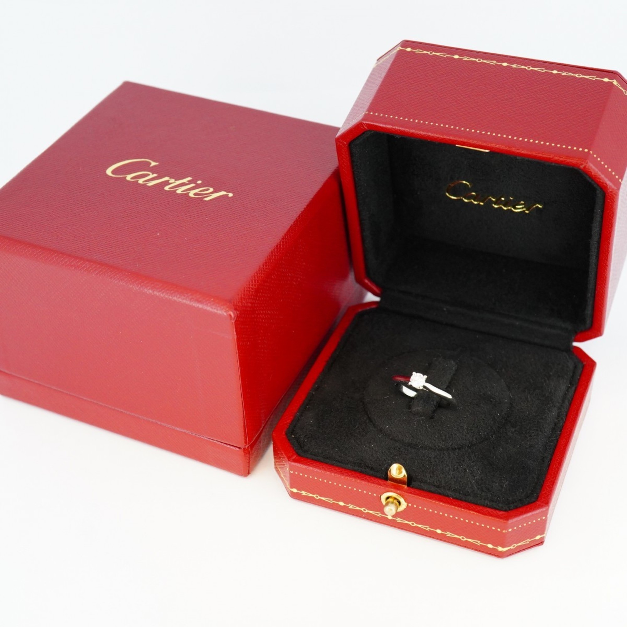 カルティエ(Cartier) カルティエ リング ソリテール 1PD ダイヤモンド Pt950 プラチナ 0.20ct ＃49レディース