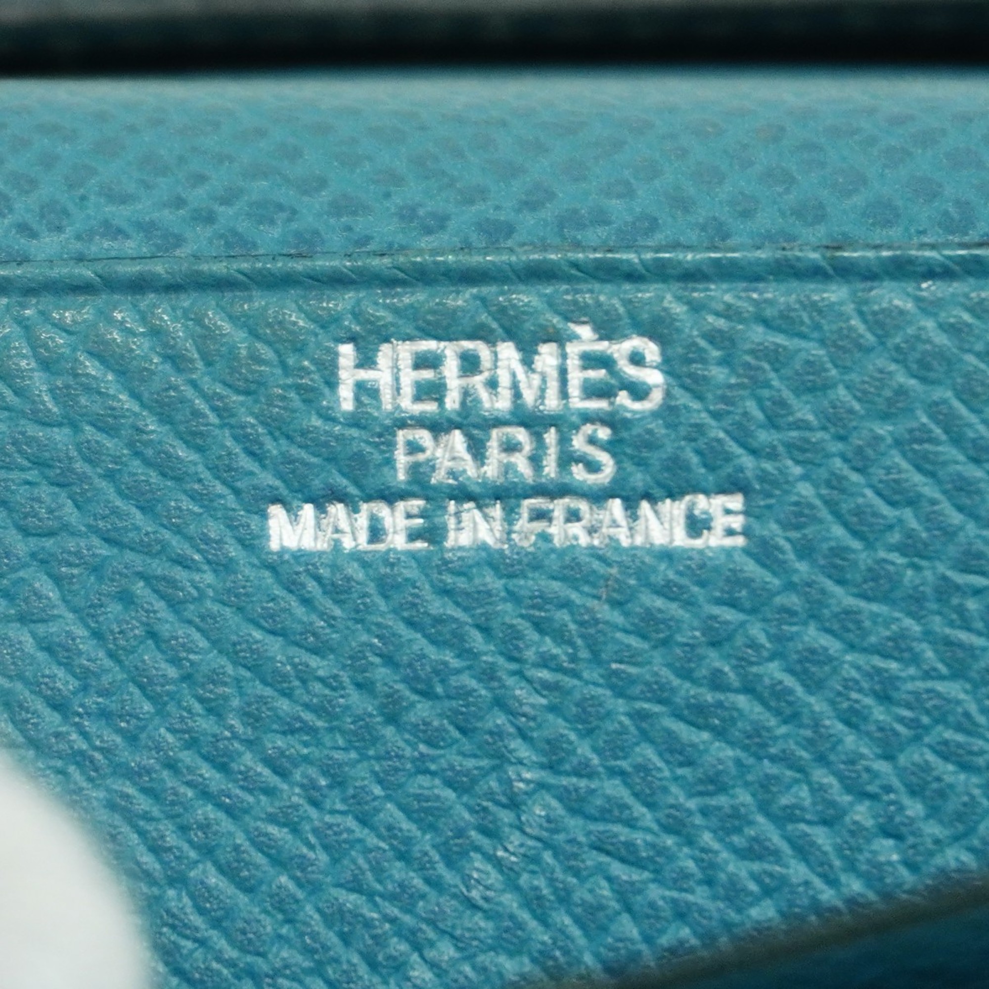 エルメス(Hermes) エルメス 長財布 ベアンスフレ ヴォーエプソン ブルージーン  □K刻印レディース