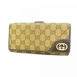 グッチ(Gucci) グッチ 長財布 GGキャンバス 181593 キャンバス ブラウン シャンパンレディース