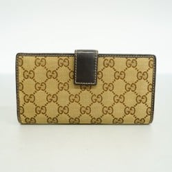 グッチ(Gucci) グッチ 長財布 GGキャンバス 181593 キャンバス ブラウン シャンパンレディース