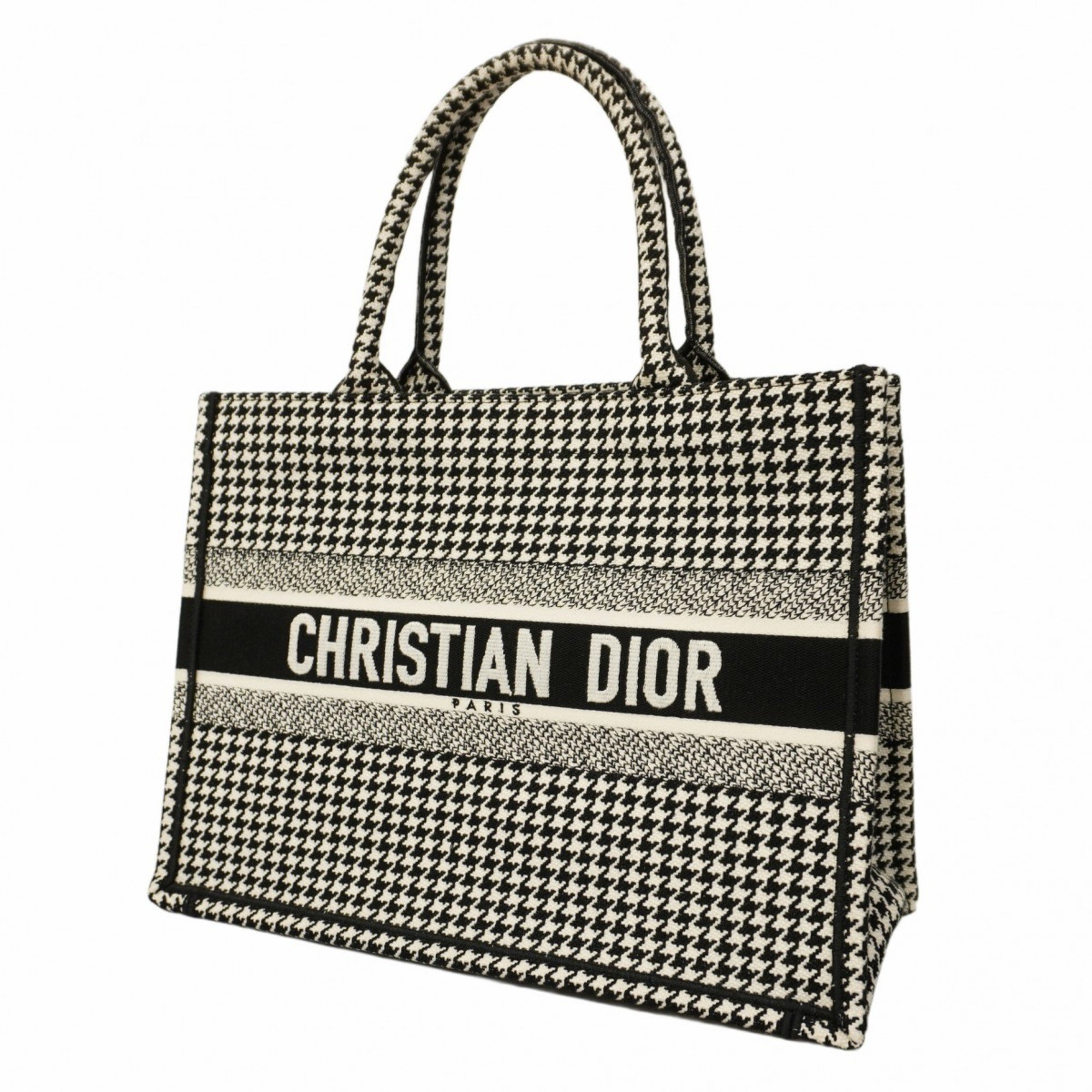 クリスチャン・ディオール(Christian Dior) クリスチャンディオール トートバッグ ブックトート キャンバス ブラック ホワイトレディース