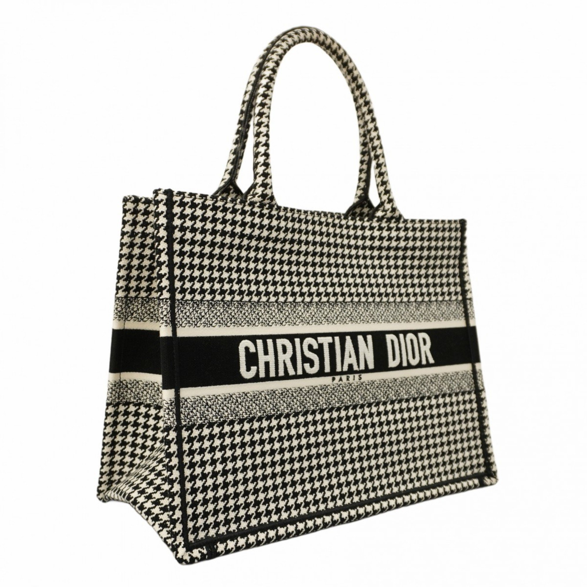 クリスチャン・ディオール(Christian Dior) クリスチャンディオール トートバッグ ブックトート キャンバス ブラック ホワイトレディース