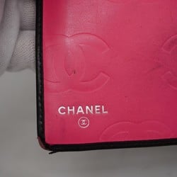 シャネル(Chanel) シャネル 長財布 カンボン ラムスキン ブラック ピンク レディース