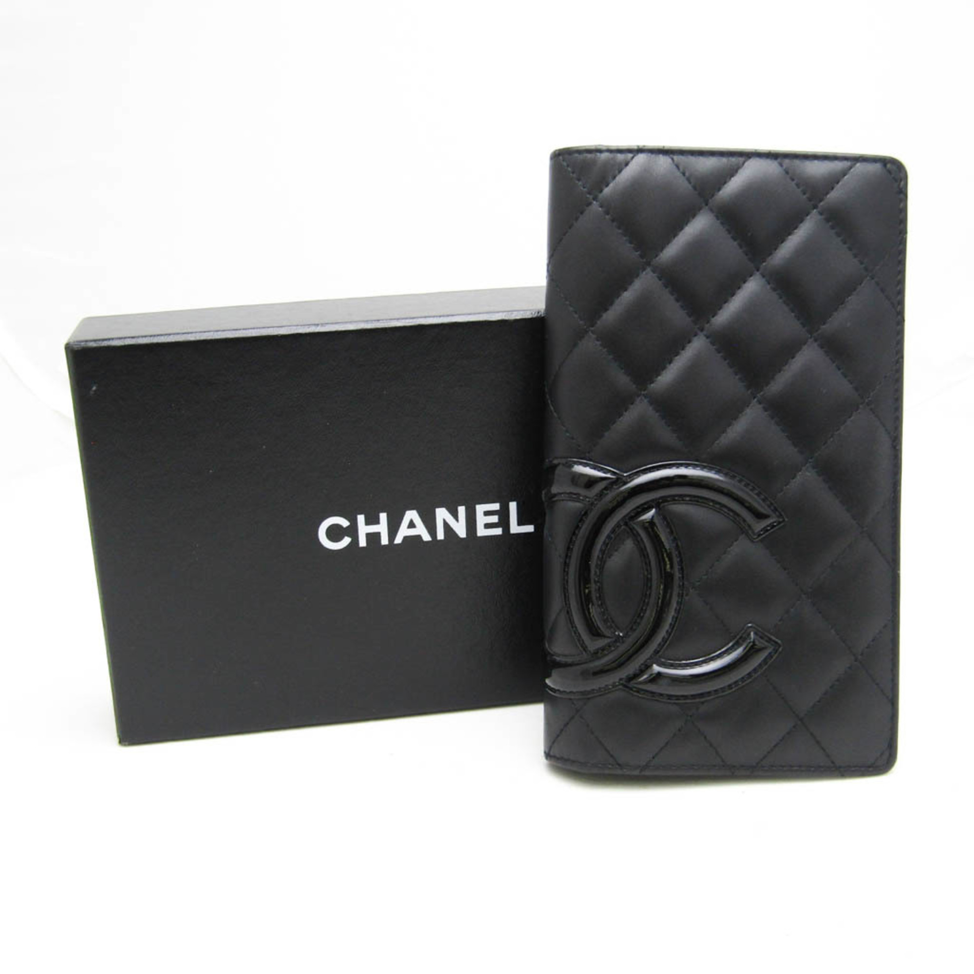 シャネル(Chanel) カンボン A26717 レディース  カーフスキン 長財布（二つ折り） ブラック