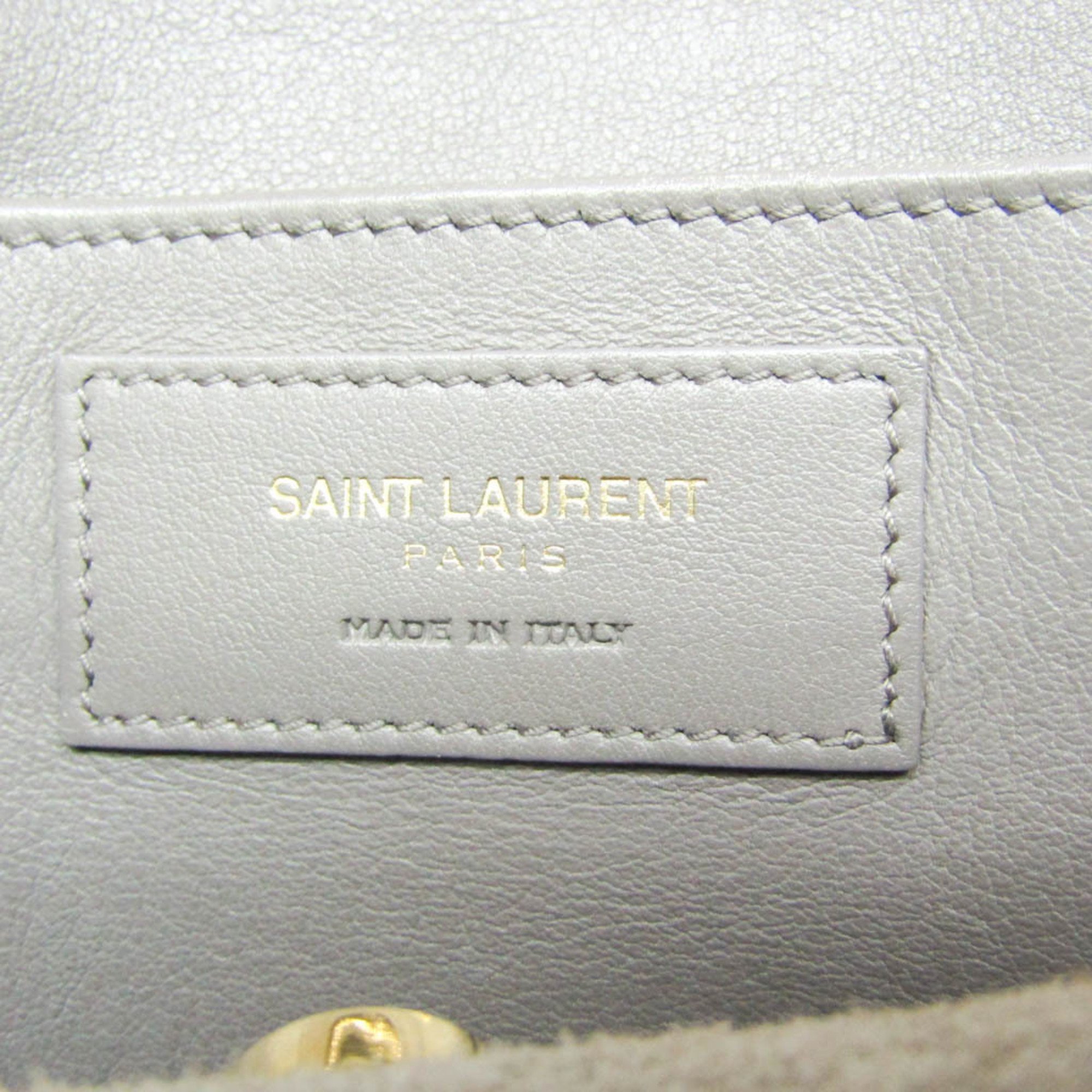 サン・ローラン(Saint Laurent) ベイビーカバス 400914 レディース レザー ハンドバッグ,ショルダーバッグ グレージュ