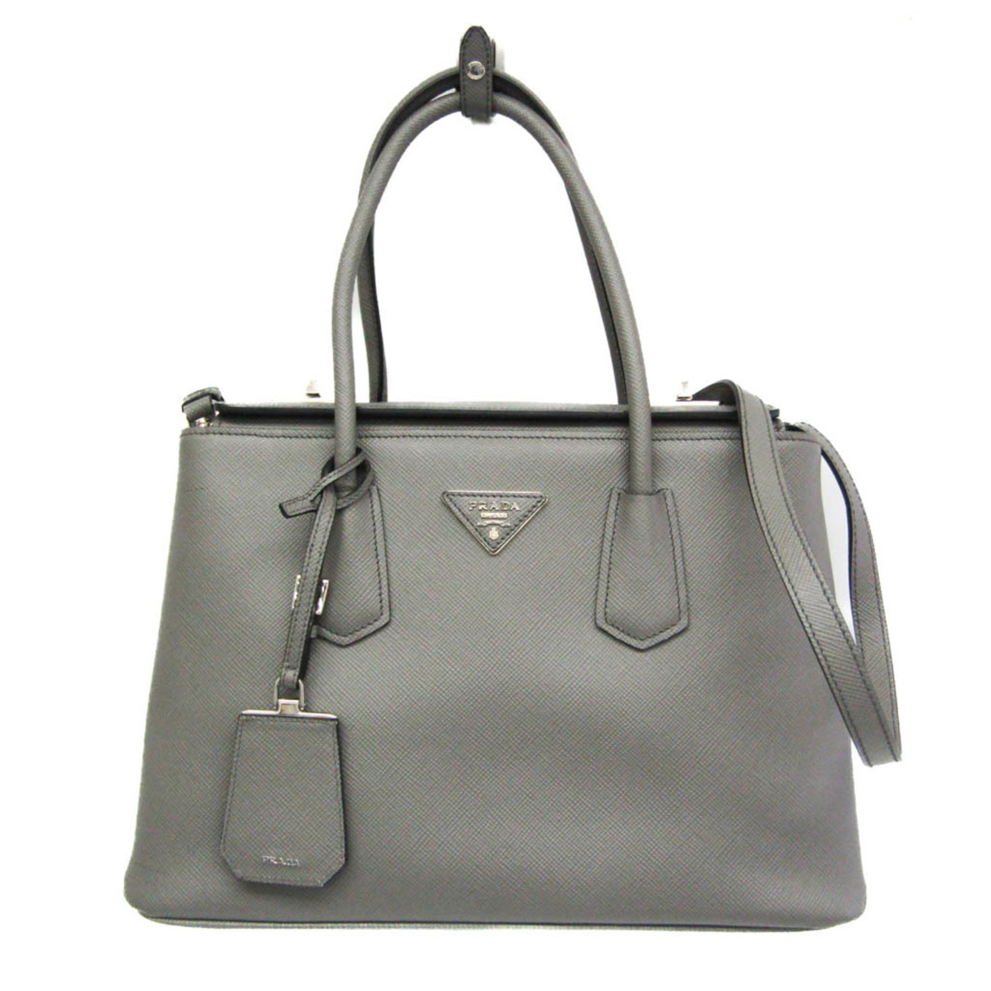 プラダ(Prada) BN2823 レディース Saffiano Cuir ハンドバッグ,ショルダーバッグ グレー