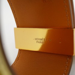 エルメス(Hermes) エルメス ブレスレット コリエ・ド・シアン GPメッキ レザー ホワイト ブラウン ローズゴールド B刻印メンズ レディース