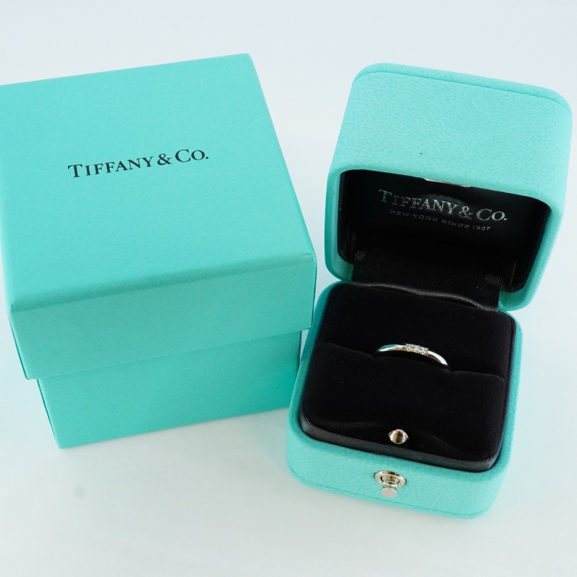 ティファニー(Tiffany) ティファニー リング クラシックバンド 3PD ダイヤモンド Pt950 プラチナ 7.5号レディース