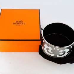 エルメス(Hermes) エルメス バングル エマイユTGM ガダルキヴィール メタル 七宝焼き シルバー ホワイト グレーメンズ レディース