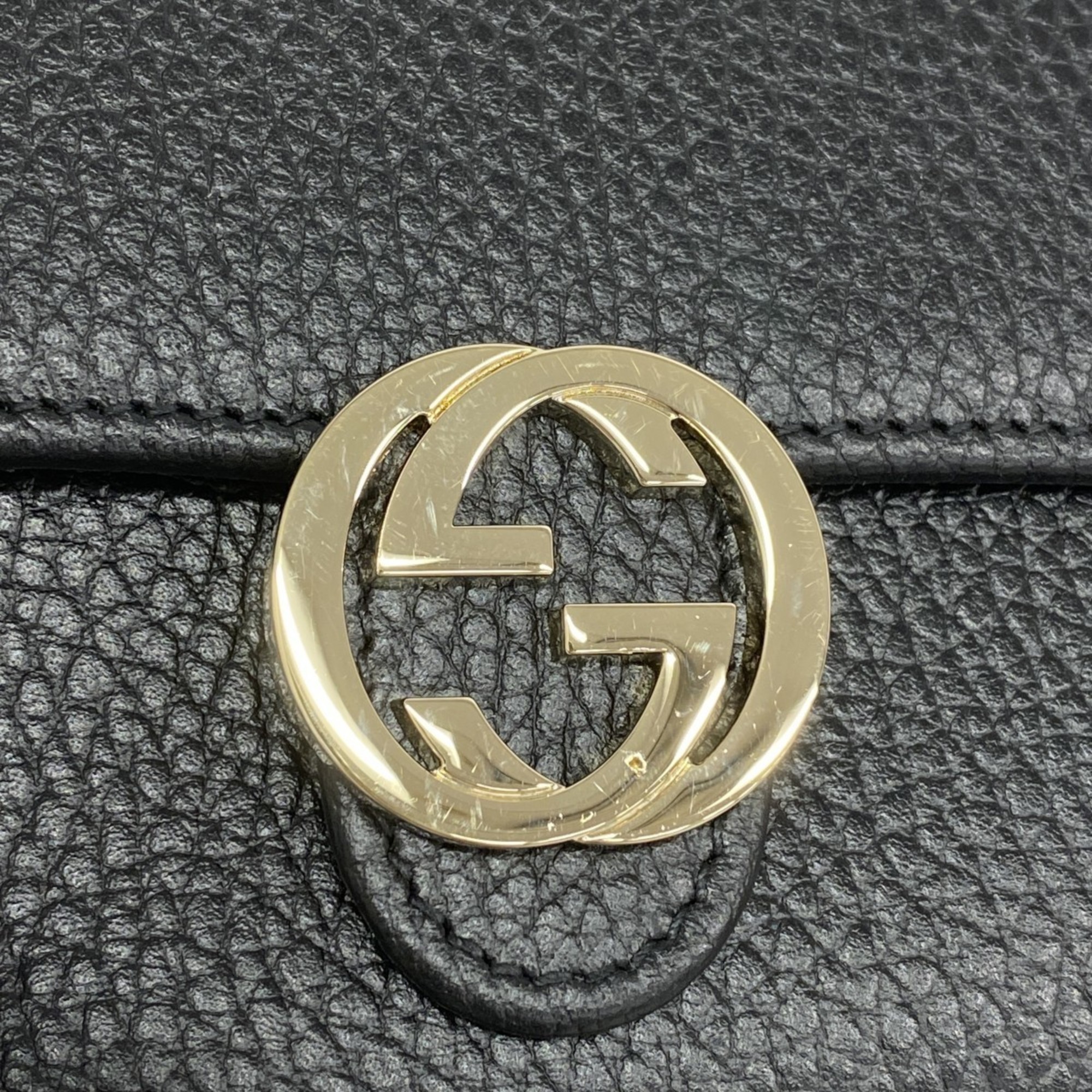 グッチ(Gucci) グッチ 財布 インターロッキングG 615525 レザー ブラック シャンパンレディース