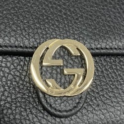 グッチ(Gucci) グッチ 財布 インターロッキングG 615525 レザー ブラック シャンパンレディース