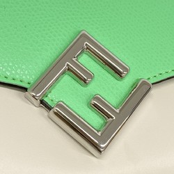 フェンディ(Fendi) フェンディ 長財布 FFダイヤモンド レザー ベージュ グリーン レディース