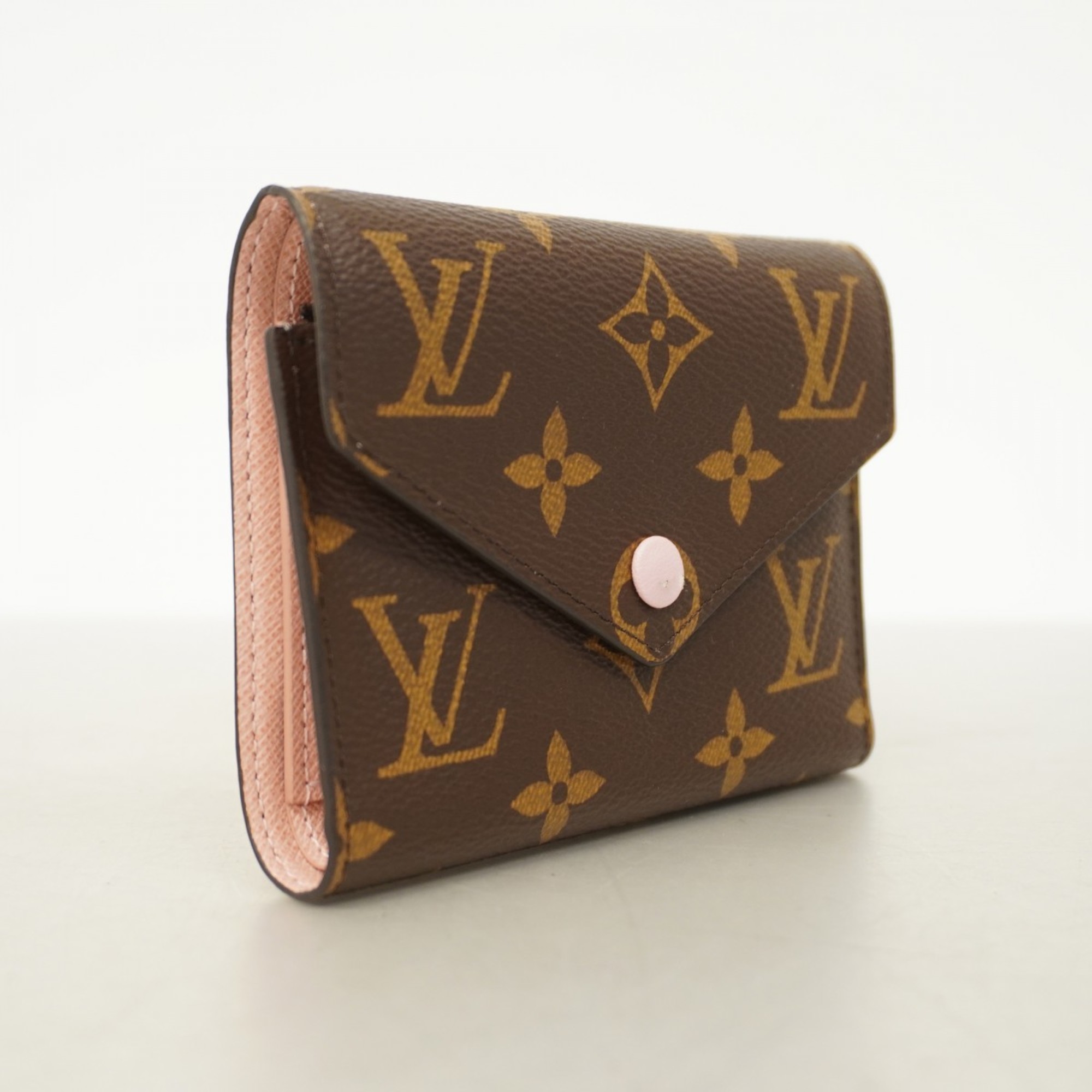 ルイ・ヴィトン(Louis Vuitton) ルイ・ヴィトン 三つ折り財布 モノグラム ポルトフォイユヴィクトリーヌ M62360 ブラウン ローズバレリーヌレディース