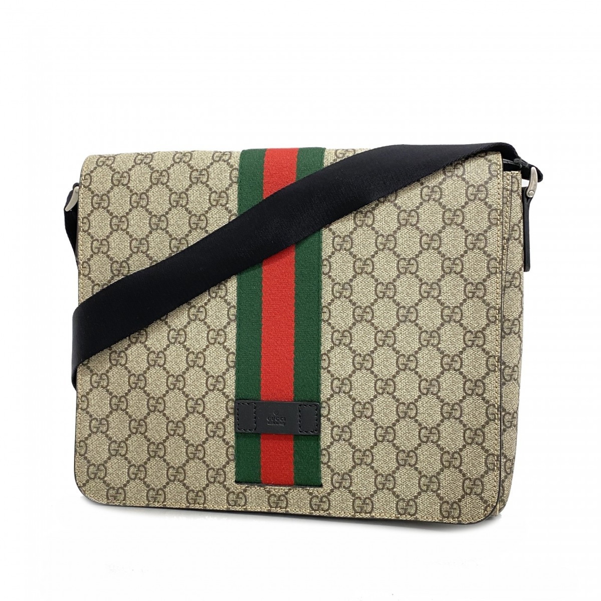 グッチ(Gucci) グッチ ショルダーバッグ GGスプリーム シェリーライン 475432  ベージュ ブラック メンズ