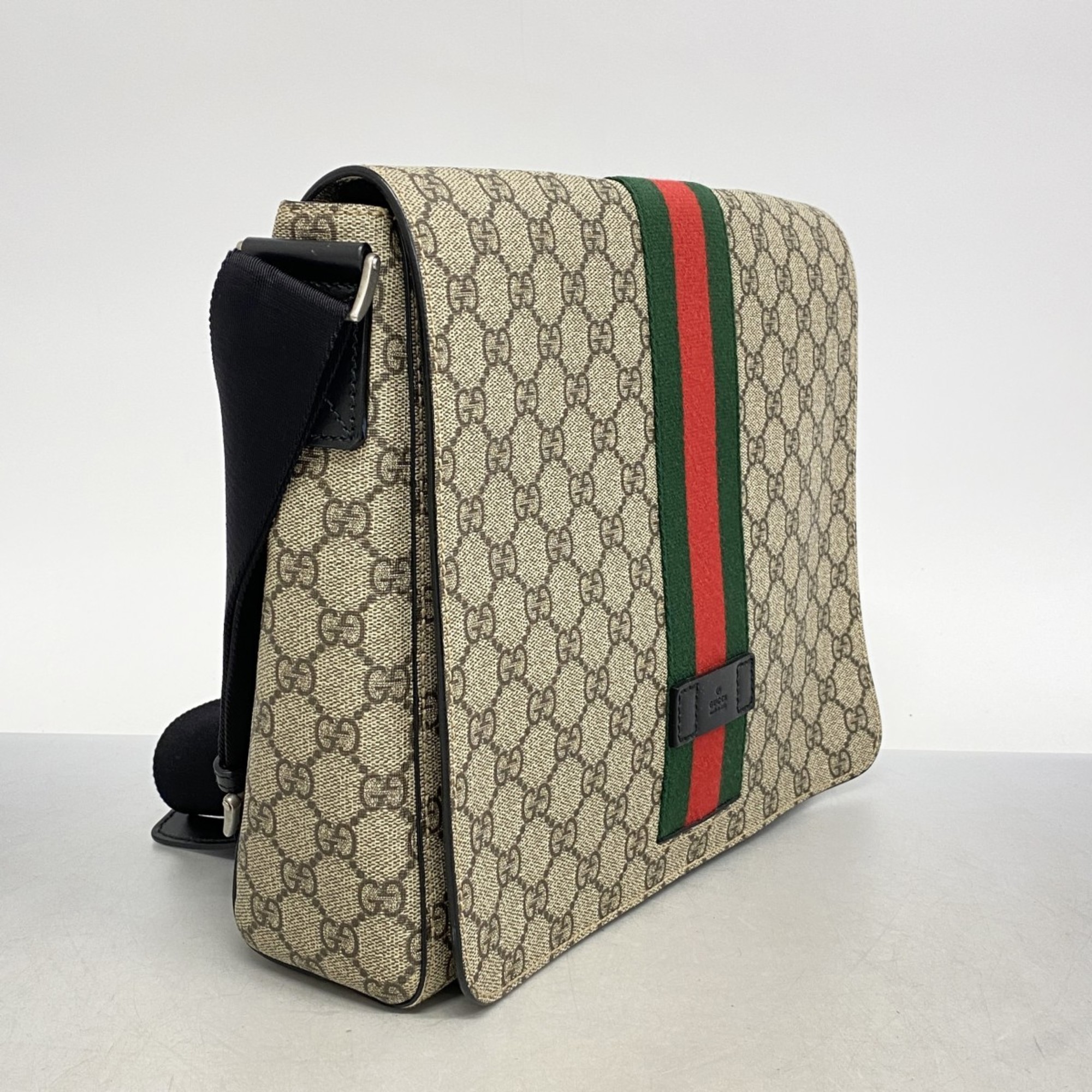 グッチ(Gucci) グッチ ショルダーバッグ GGスプリーム シェリーライン 475432  ベージュ ブラック メンズ