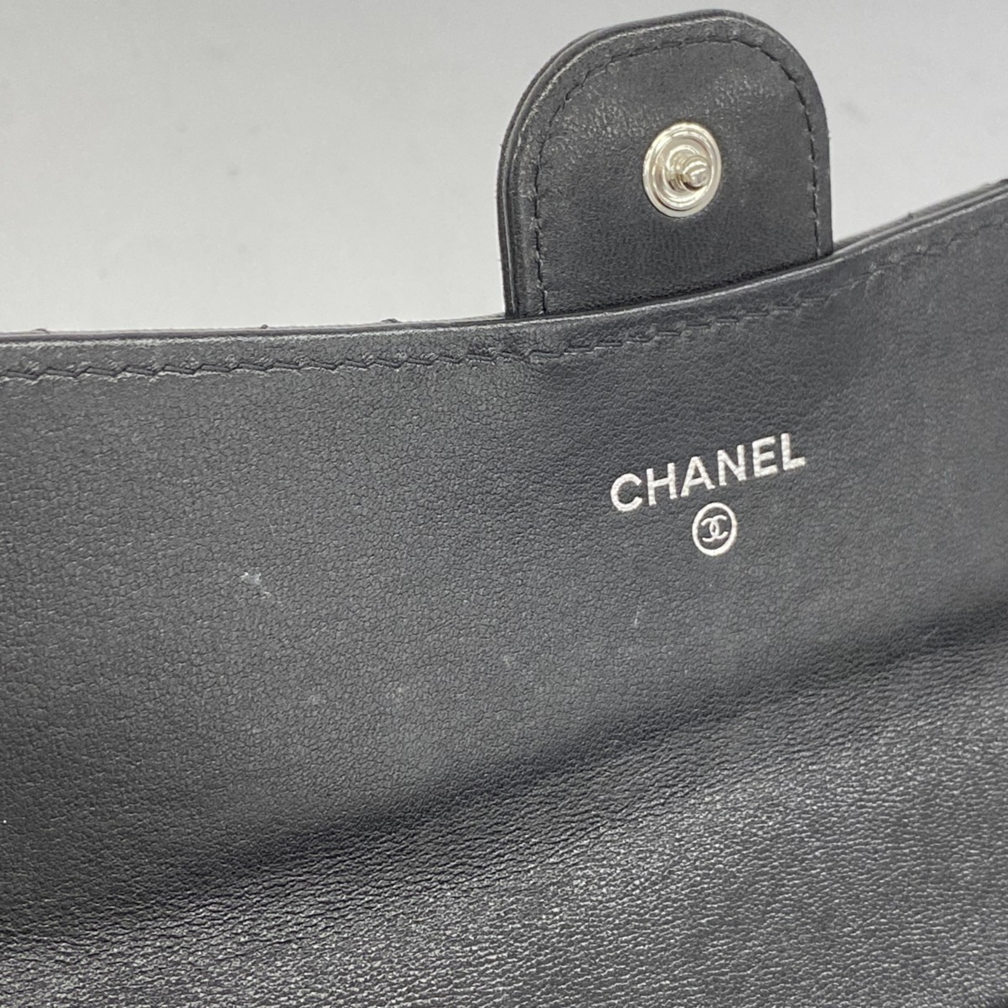 シャネル(Chanel) シャネル 長財布 マトラッセ ラムスキン ブラック レディース