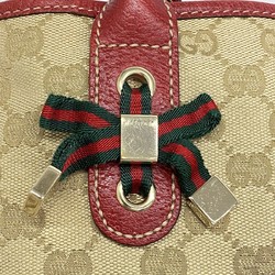 グッチ(Gucci) グッチ トートバッグ GGキャンバス シェリーライン 163805 キャンバス ブラウン レッド シャンパンレディース