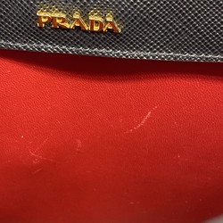 プラダ(Prada) プラダ トートバッグ サフィアーノ レザー ブラック レッド レディース