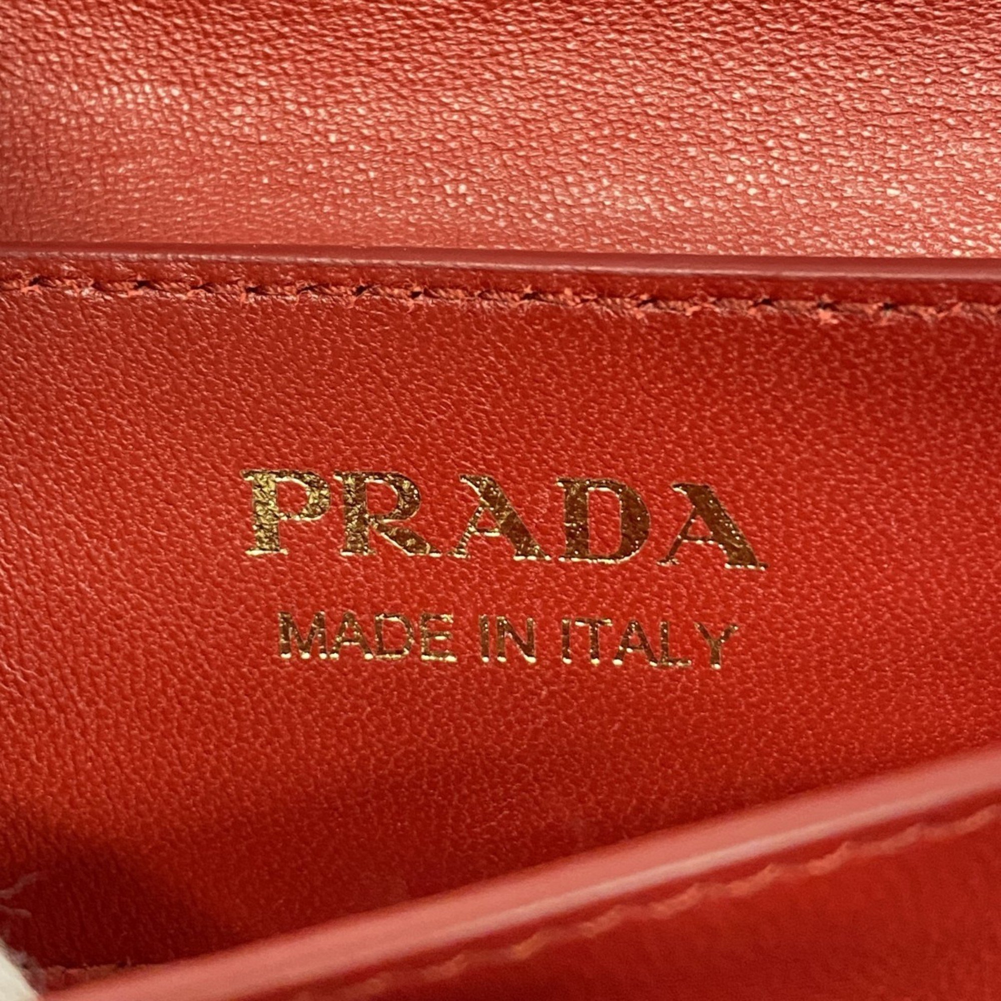 プラダ(Prada) プラダ トートバッグ サフィアーノ レザー ブラック レッド レディース