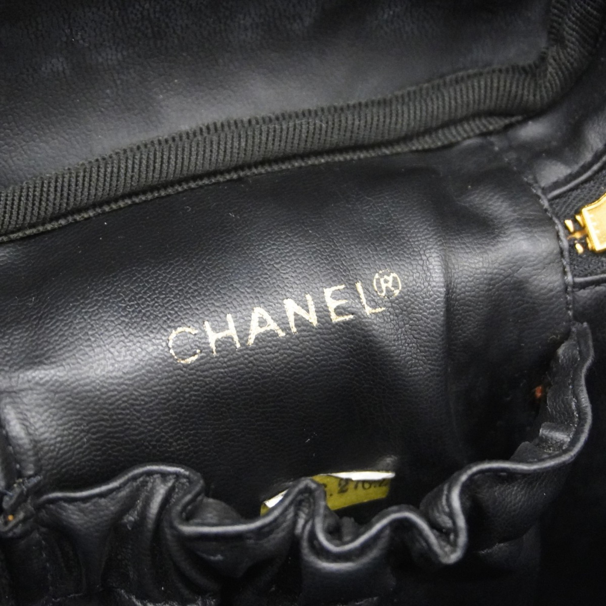 シャネル(Chanel) シャネル バニティバッグ ビコローレ レザー ブラック レディース