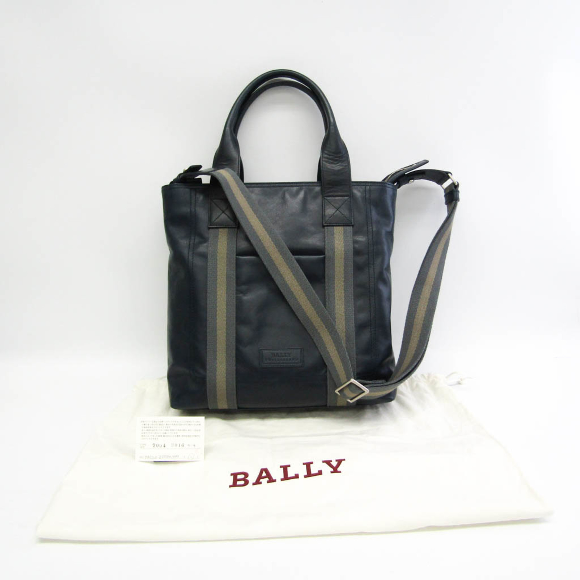 バリー(Bally) TACILO ISETAN メンズ レザー ショルダーバッグ,トートバッグ ネイビー