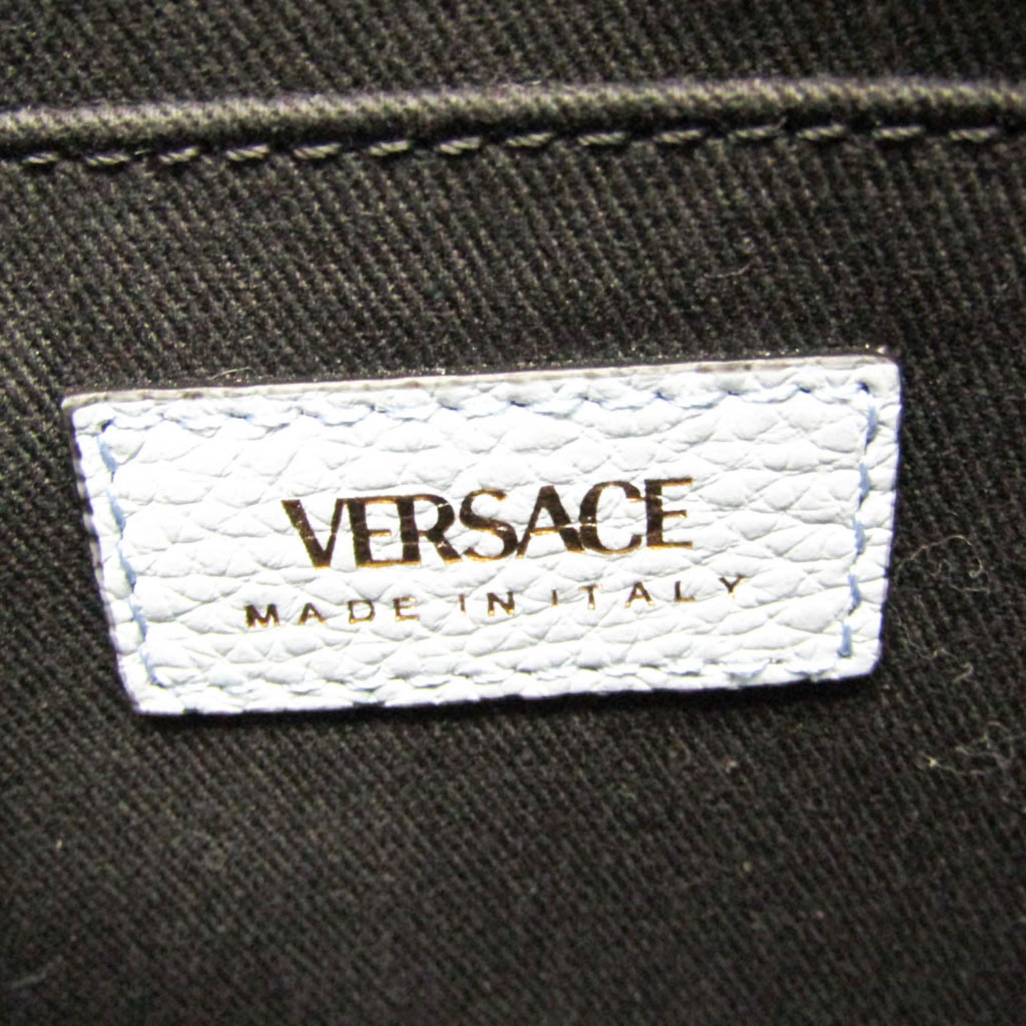 ヴェルサーチェ(Versace) ヴィルトゥス 1005969 レディース レザー ショルダーバッグ ブルー,ライトブルー