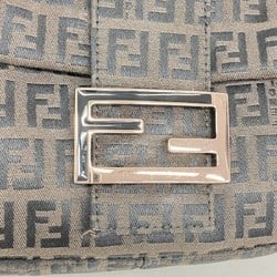 フェンディ(Fendi) フェンディ ハンドバッグ ズッキーノ マンマバケット ナイロンキャンバス ブラック ブラウン ピンクレディース