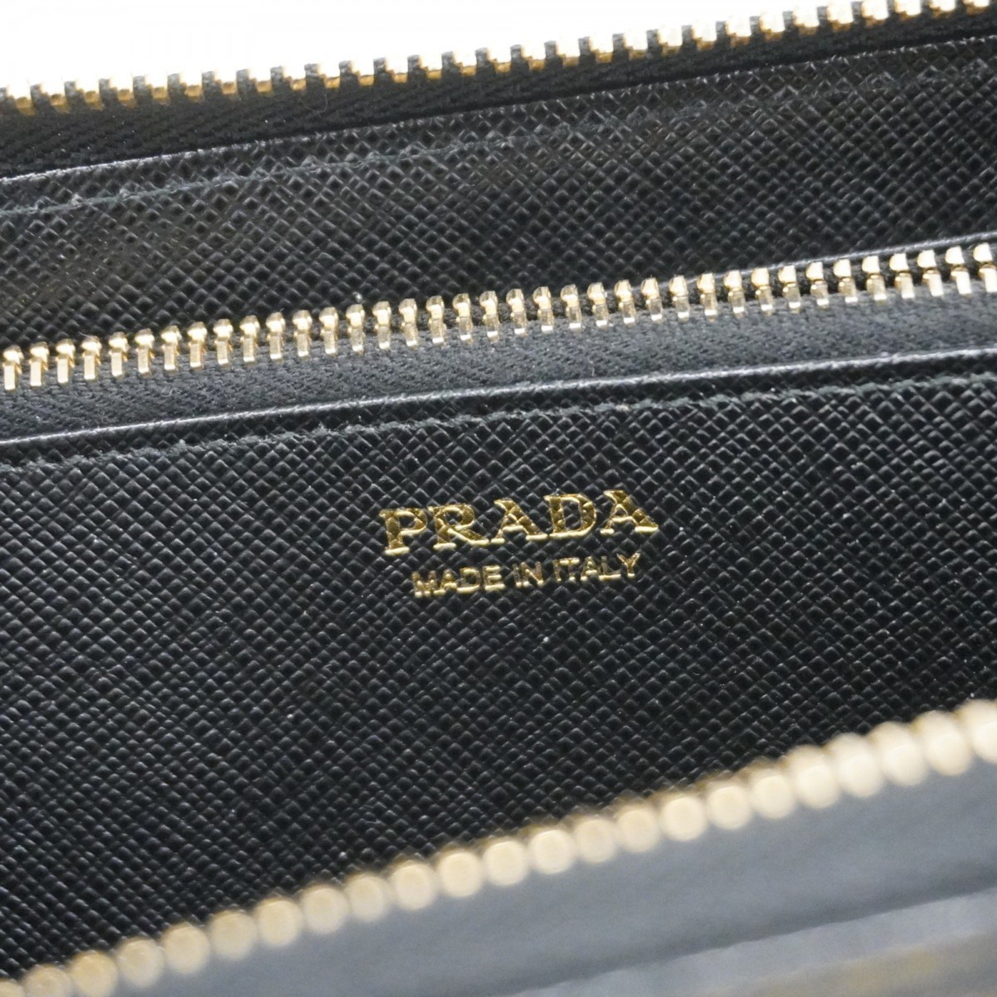 プラダ(Prada) プラダ 長財布 フィオッコ レザー ブラック レディース