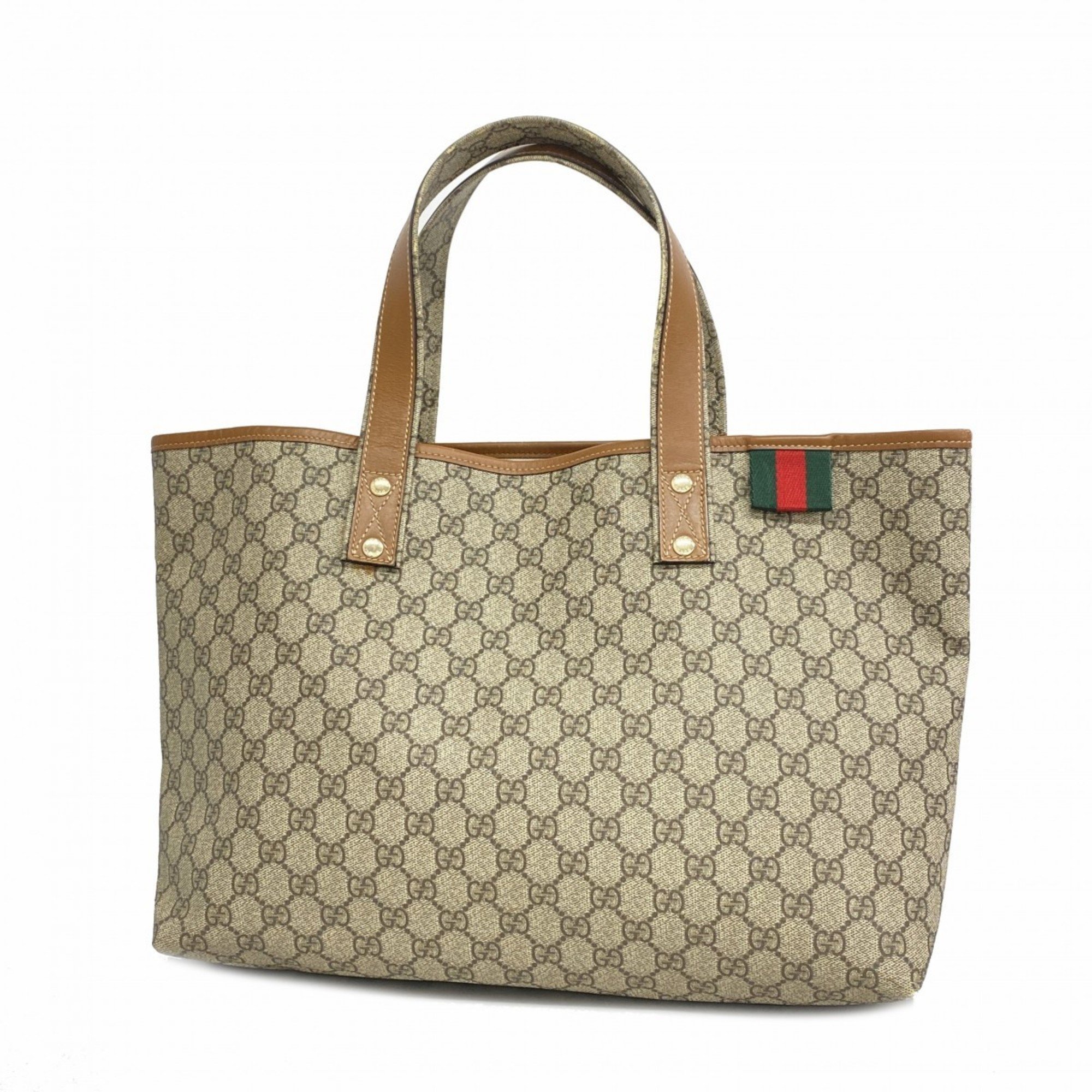 グッチ(Gucci) グッチ トートバッグ GGスプリーム シェリーライン 211134  ブラウン シャンパンレディース