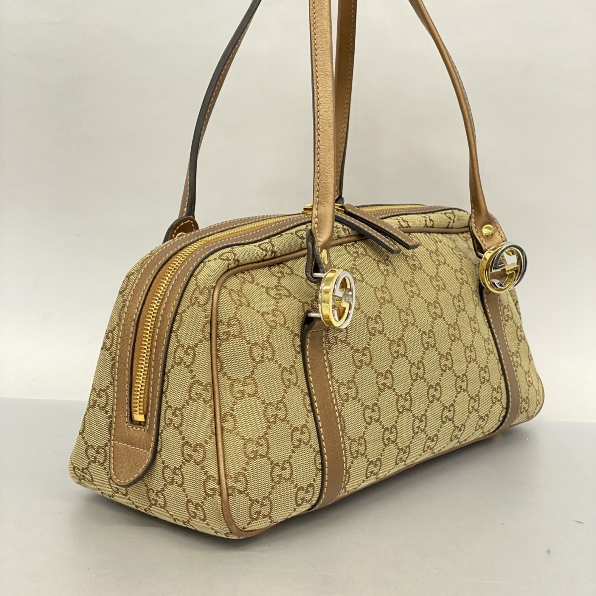 グッチ(Gucci) グッチ ハンドバッグ GGキャンバス インターロッキングG 232958 キャンバス ブラウン レディース