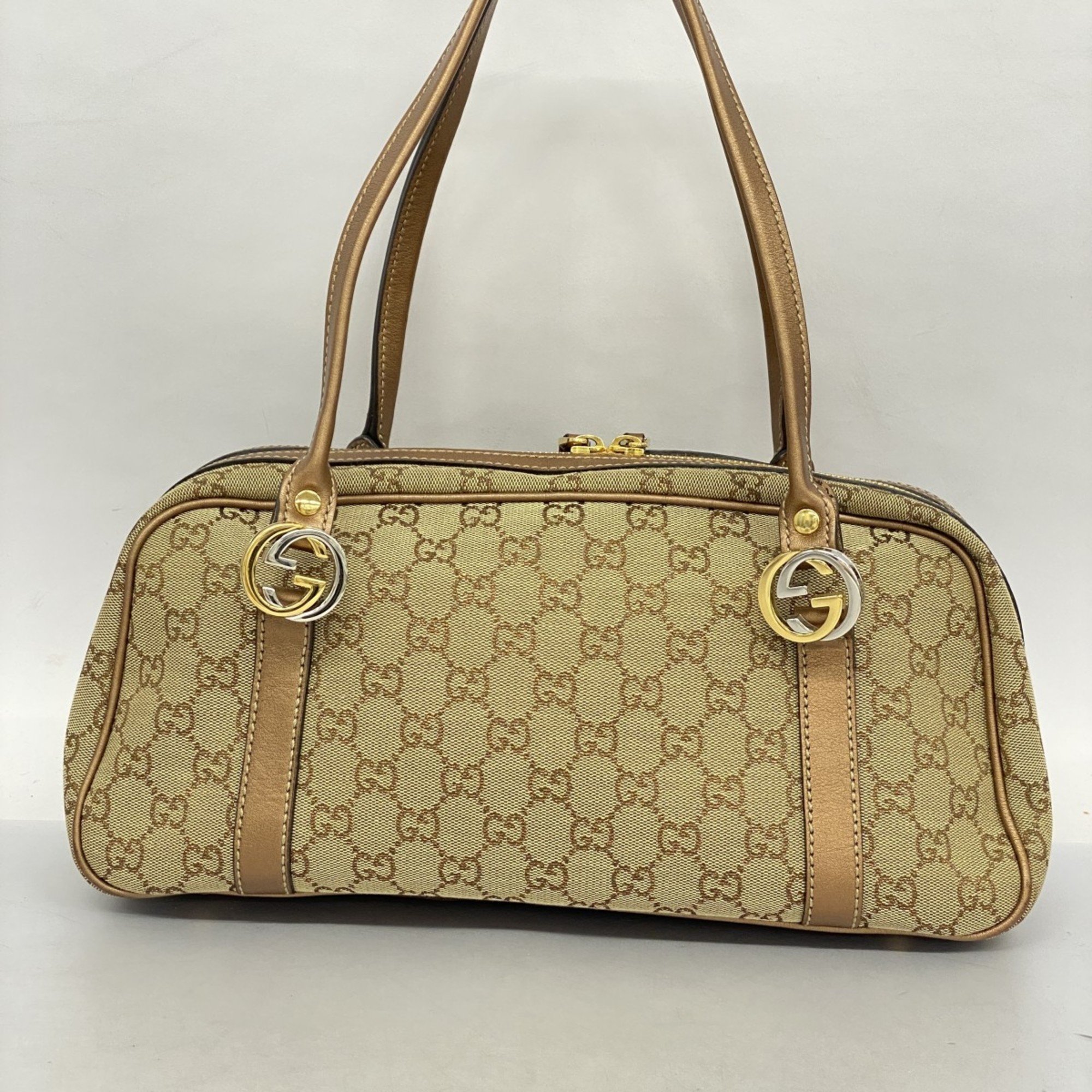 グッチ(Gucci) グッチ ハンドバッグ GGキャンバス インターロッキングG 232958 キャンバス ブラウン レディース