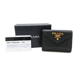 プラダ(Prada) サフィアーノ SAFFIANO METAL 1MH021 レディース レザー 財布（三つ折り） ブラック