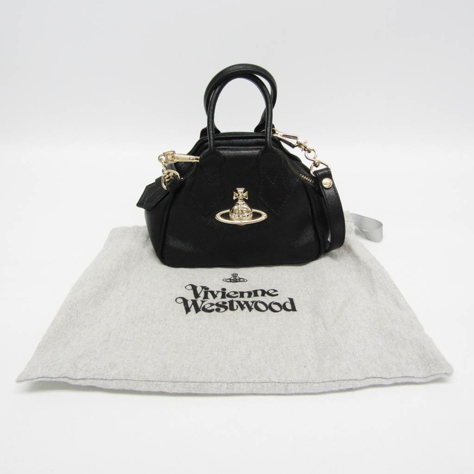 ヴィヴィアン・ウエストウッド(Vivienne Westwood) ヤスミン ミニショルダー 45030009 レディース 合成皮革 ショルダーバッグ  ブラック | eLADY Globazone