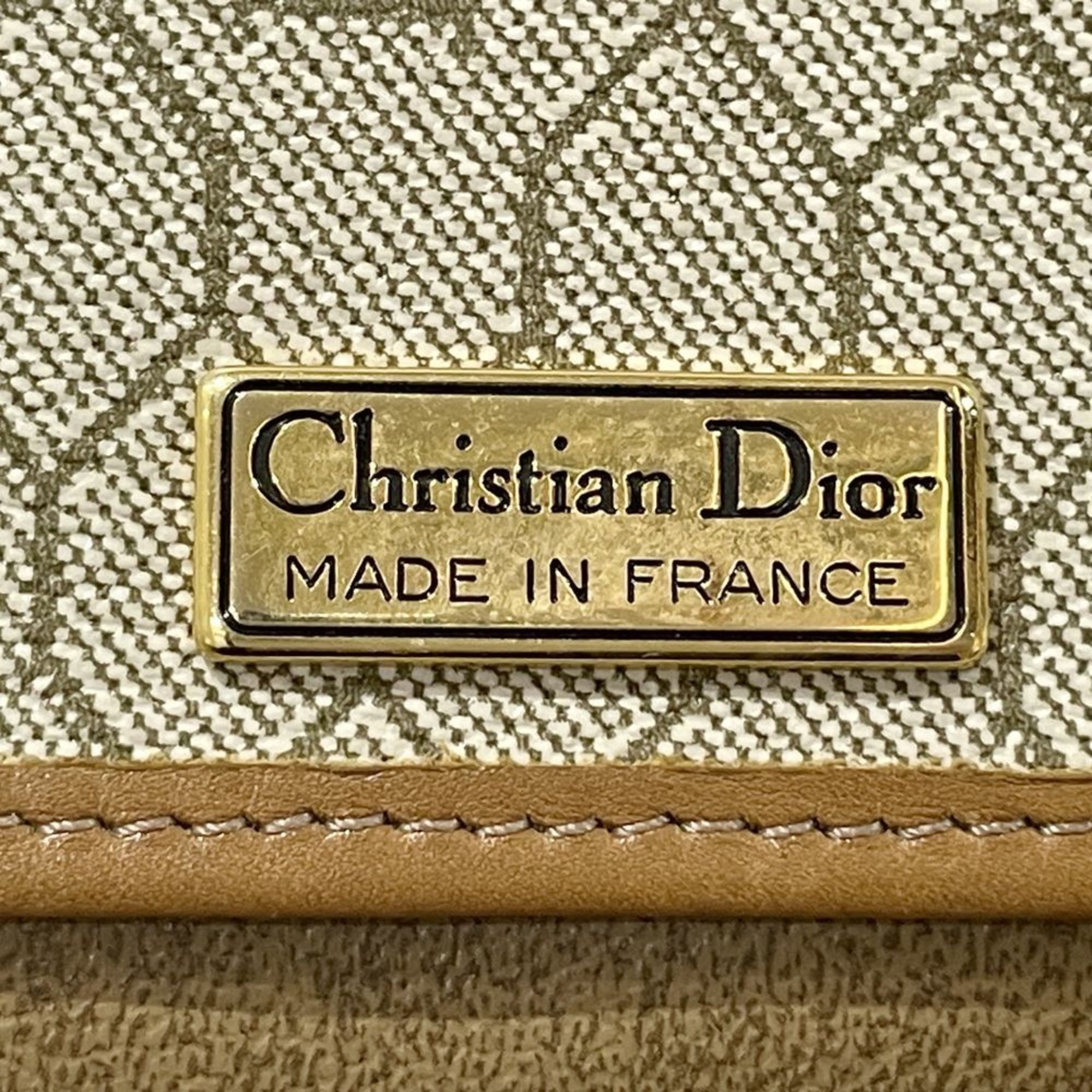 クリスチャン・ディオール(Christian Dior) レディース PVC,レザー ショルダーバッグ ベージュ