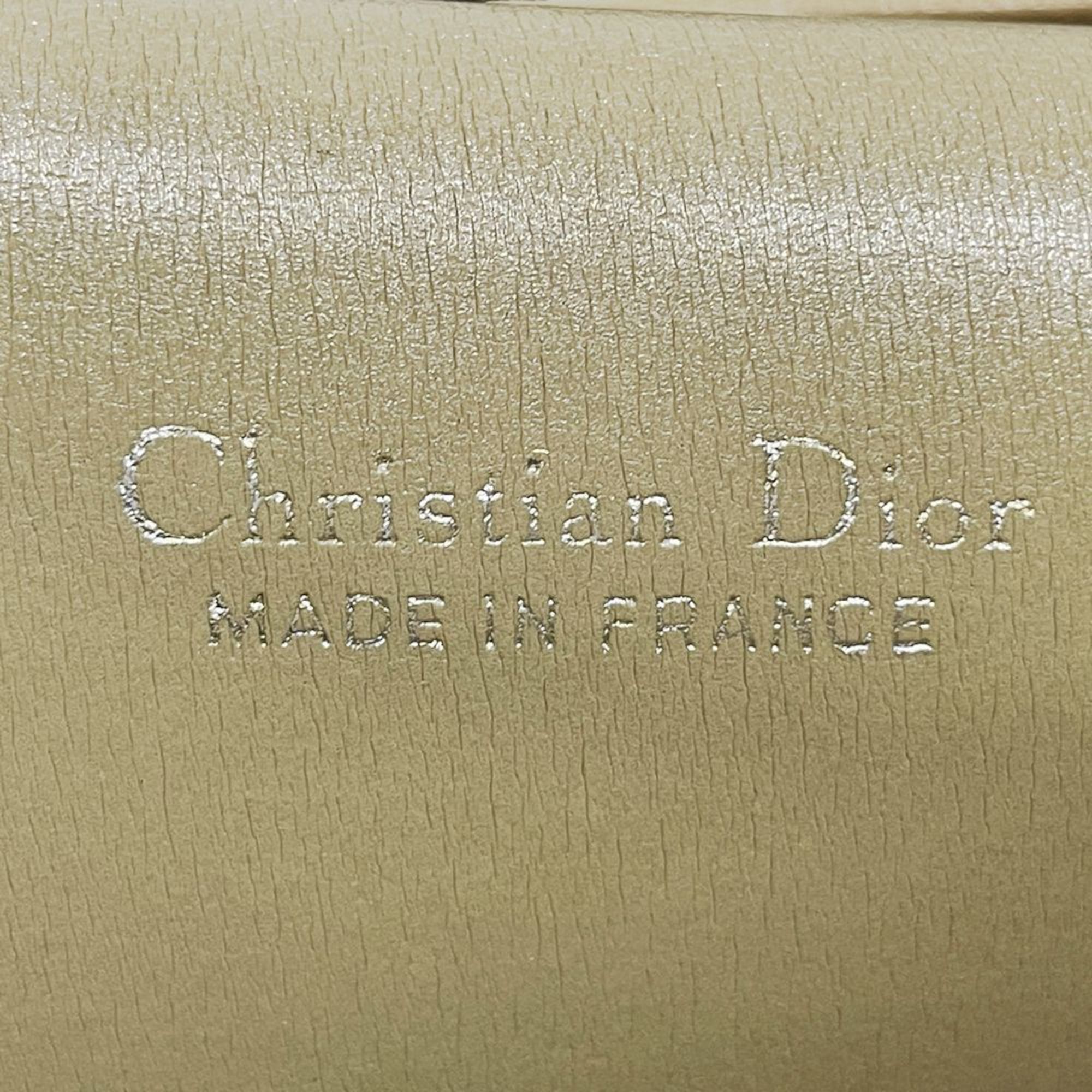 クリスチャン・ディオール(Christian Dior) レディース レザー,キャンバス ショルダーバッグ ベージュ