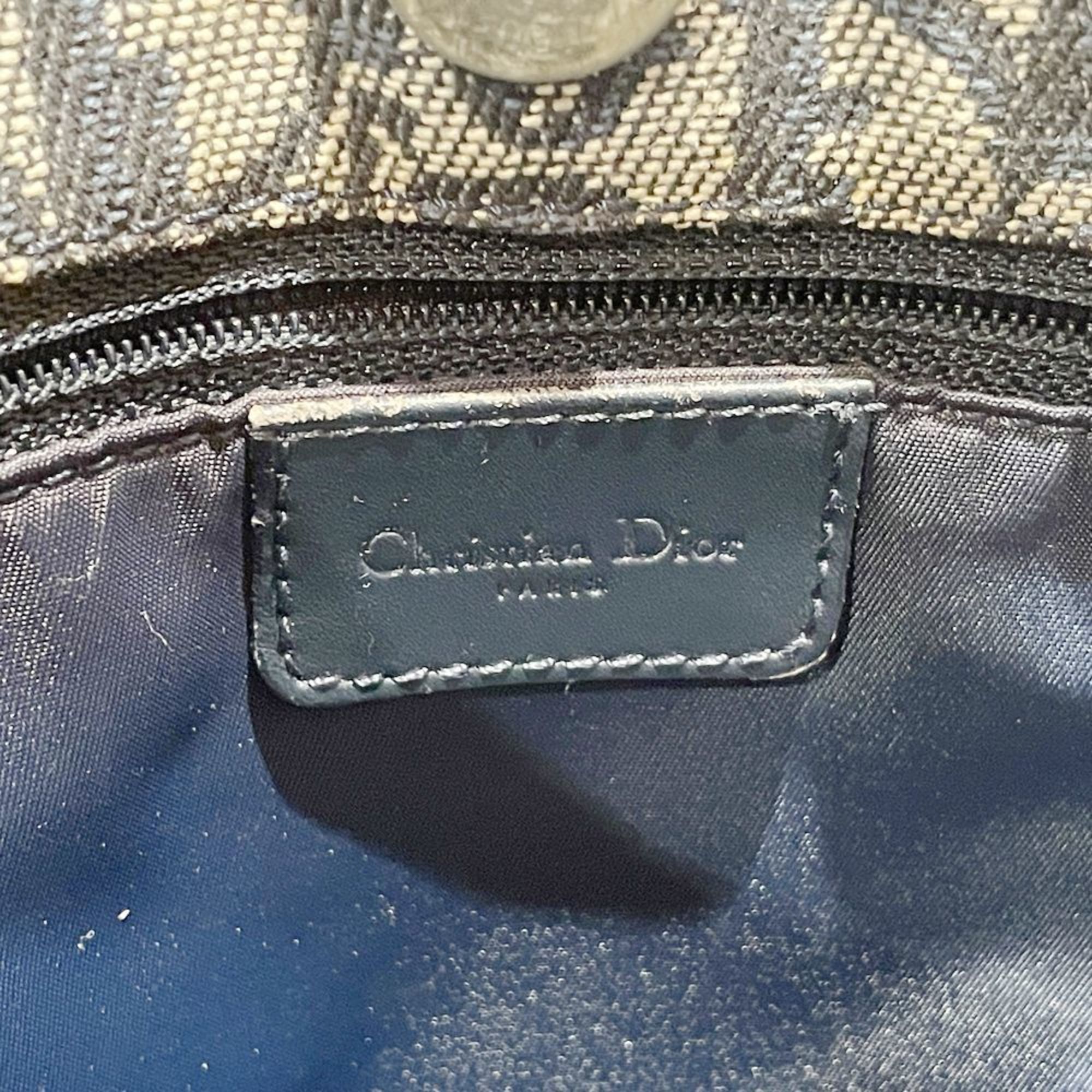 クリスチャン・ディオール(Christian Dior) トロッター レディース キャンバス,レザー ハンドバッグ ブルー