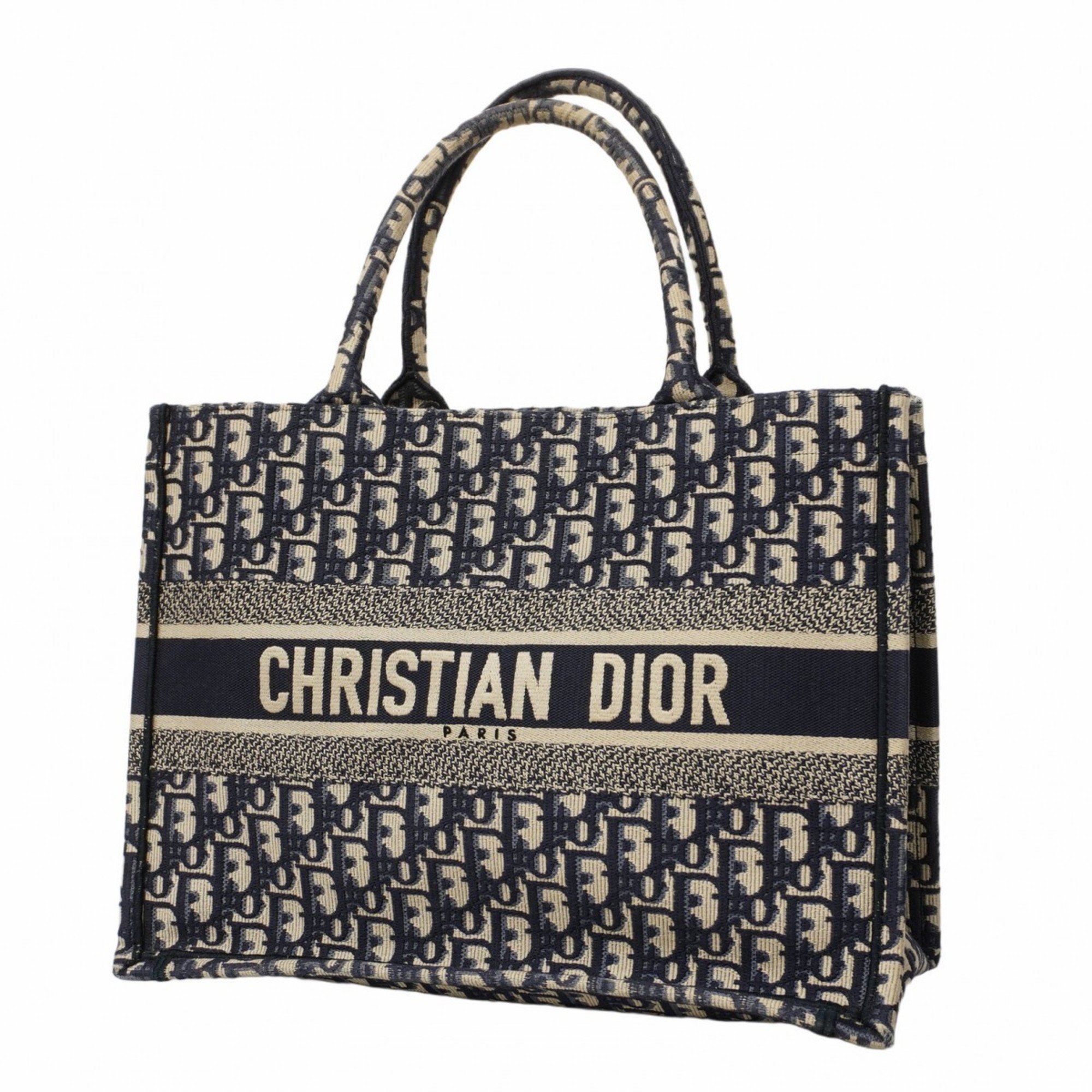 クリスチャン・ディオール(Christian Dior) クリスチャンディオール トートバッグ トロッター ブックトート キャンバス ネイビーレディース