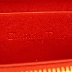 クリスチャン・ディオール(Christian Dior) クリスチャンディオール 財布 カナージュ レザー レッド シャンパンレディース