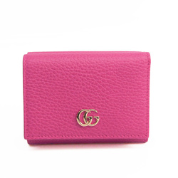 グッチ(Gucci) GGマーモント 474746 レディース レザー 財布（三つ折り） ピンク