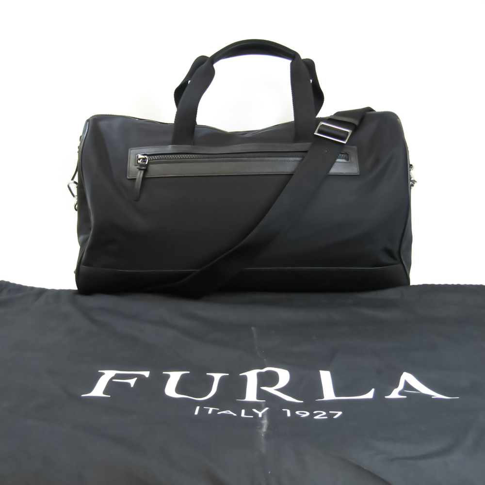 フルラ(Furla) メンズ ナイロン,レザー ボストンバッグ ブラック | eLADY Globazone