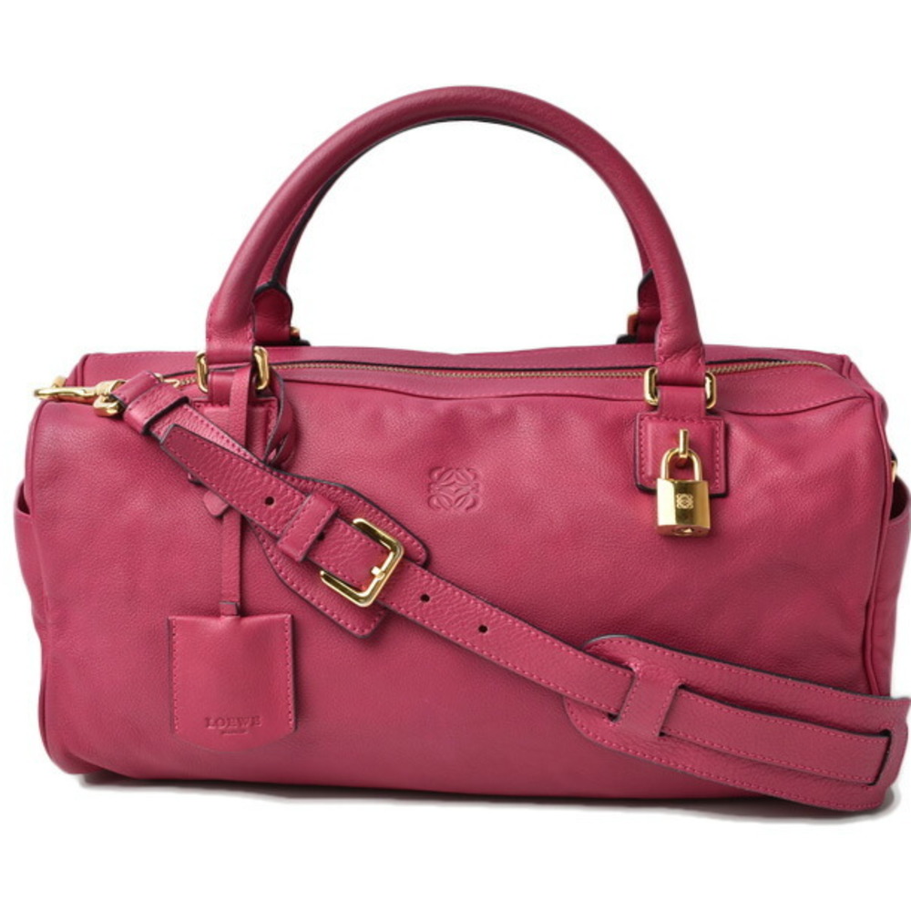 Pre-owned Celine Mini Boston Leather Bag In Pink